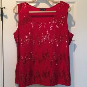 Notations tank with red sequins_XL_Like new!